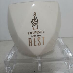 Hoping for the Best Whimsical Ceramic Vase/planter.4 x 4 in.